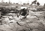 Un géologue en mission de reconnaissance cartographique et de prospection générale (Mauritanie, 1963) © BRGM - Jean-Claude Chiron -  voir en grand cette image"