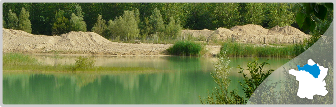 L'aquifère alluvial de la Bassée forme des lacs par creusement pour extraction des graviers (La Bassée, 2008) © BRGM - Laurence GOURCY